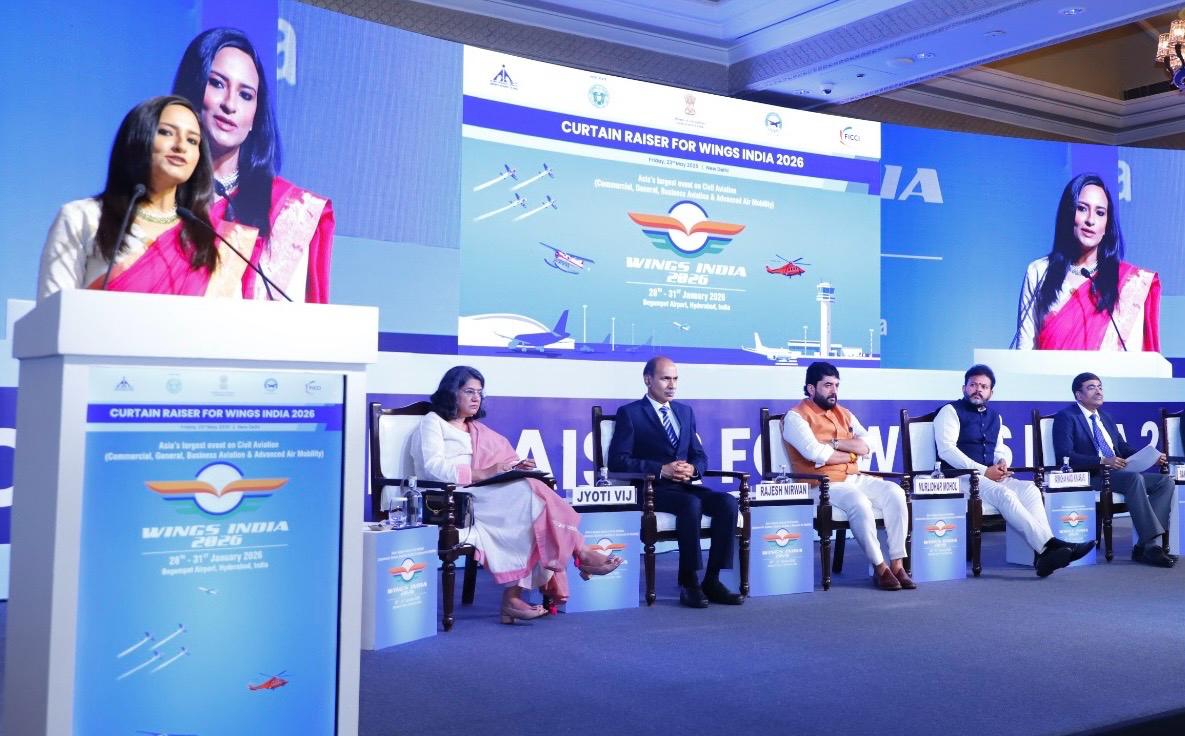 Best Female Anchor Emcee in Delhi/Gurgaon with Ministry of Civil Aviation Conference , Chief Guest - Shri Ram Mohan Naidu